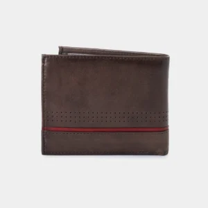 Billetera Kaleidos de cuero para hombre detalle contraste