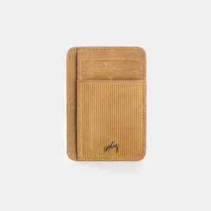 Porta tarjetas Vértice de cuero para hombre detalle rayas